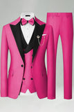 Peak Lapel Royal Blue Slim Fit 3 Piece Men's Prom Suits