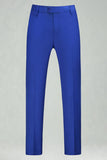 Peak Lapel Royal Blue Slim Fit 3 Piece Men's Prom Suits