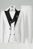 Peak Lapel Royal Blue Slim Fit 3 Piece Men's Prom Suits