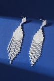 Sparkly Silver Crystal Party Fringed Drop Earrings