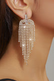 Sparkly Golden Fashion Prom Fringed Drop Earrings with Rhinestones