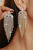 Sparkly Golden Fashion Prom Fringed Drop Earrings with Rhinestones