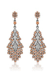Sparkly Golden Party Teardrop Drop Earrings with Rhinestones