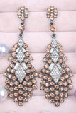 Sparkly Golden Party Teardrop Drop Earrings with Rhinestones
