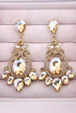 Sparkly Pink Party Vintage Drop Earrings with Rhinestones
