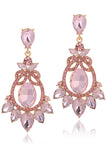Sparkly Pink Party Vintage Drop Earrings with Rhinestones