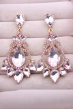 Sparkly Pink Party Vintage Drop Earrings with Rhinestones