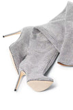 Sparkly Sequin Silver Stilettos Prom Thigh Boots