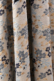 Navy Jacquard Floral A Line Long Formal Dress with Bow