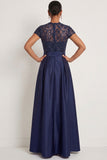 Sparkly Grey Blue A Line High Waist Long Formal Dress with Sequin