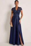 Sparkly Grey Blue A Line High Waist Long Formal Dress with Sequin