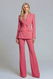 Coral Peak Lapel 2 Piece Double Breasted Business Suits