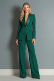 Dark Green 2 Piece Single Breasted Shawl Lapel Prom Suits