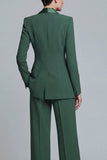 Dark Green 2 Piece Single Breasted Shawl Lapel Prom Suits