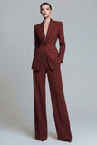 Orange Peak Lapel 2 Piece Burnt Single Breasted Prom Suits