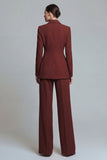 Orange Peak Lapel 2 Piece Burnt Single Breasted Prom Suits