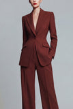 Orange Peak Lapel 2 Piece Burnt Single Breasted Prom Suits