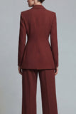 Orange Peak Lapel 2 Piece Burnt Single Breasted Prom Suits