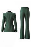 2 Piece Peak Lapel Dark Green Slim Fit Single Breasted Prom Suits