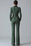2 Piece Peak Lapel Dark Green Slim Fit Single Breasted Prom Suits