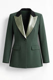 2 Piece Peak Lapel Dark Green Slim Fit Single Breasted Prom Suits
