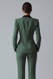 2 Piece Peak Lapel Dark Green Slim Fit Single Breasted Prom Suits