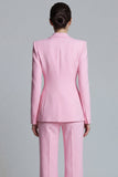 2 Piece Single Pink Breasted Slim Fit Peak Lapel Prom Suits