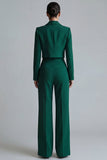 Dark Green 2 Piece Single Breasted Peak Lapel Prom Suits