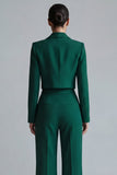 Dark Green 2 Piece Single Breasted Peak Lapel Prom Suits