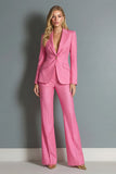 2 Piece Peak Lapel Fuchsia Single Breasted Prom Suits