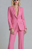 2 Piece Peak Lapel Fuchsia Single Breasted Prom Suits