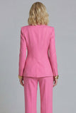 2 Piece Peak Lapel Fuchsia Single Breasted Prom Suits