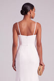 Ivory Mermaid Spaghetti Straps Floor Length Wedding Dress