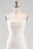 Ivory Mermaid Spaghetti Straps Floor Length Wedding Dress
