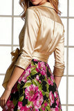 Floral Black Collar Neck A Line Mother of the Bride Dress with Bow