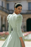 Mint Green V-Neck A Line Maxi Mother of the Bride Dress