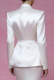 Ivory 2 Piece Peak Lapel Mermaid Long Sleeves Business Suits