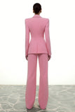 2 Piece Pink Peak Lapel Single Breasted Business Suits