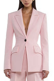Light Pink 2 Piece Single Breasted Peak Lapel Prom Suits