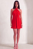 Red Halter A-Line Short Cocktail Dress