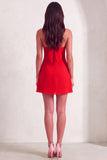 Red Halter A-Line Short Cocktail Dress