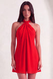 Red Halter A-Line Short Cocktail Dress