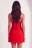 Red Halter A-Line Short Cocktail Dress