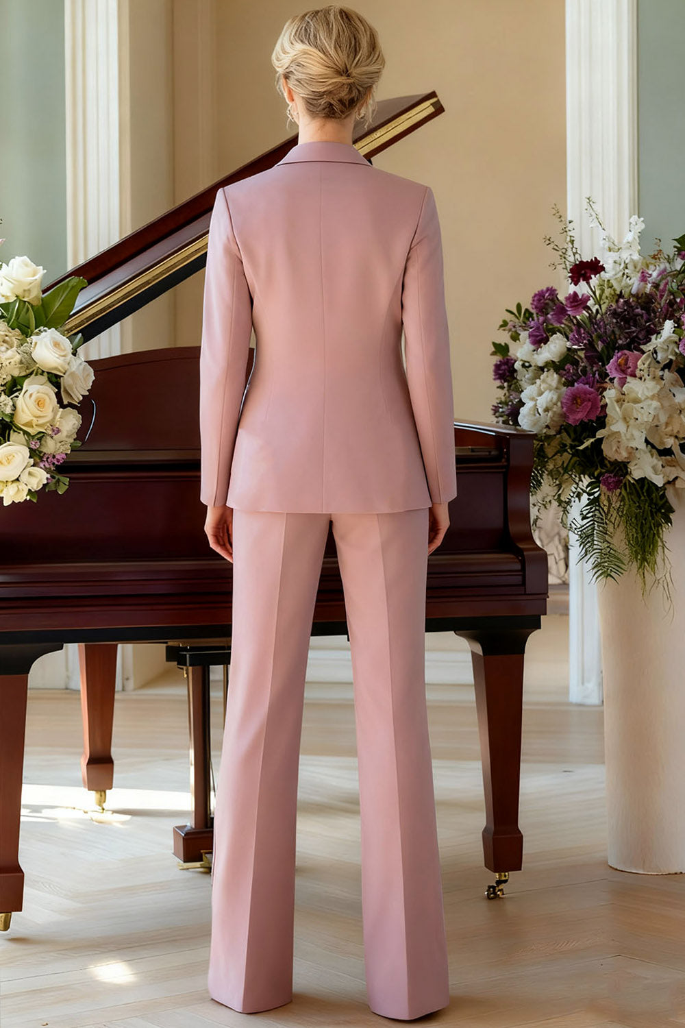 2 Piece White Notched Lapel One Button Business Suits with Sleeves