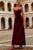 Burgundy Mermaid Sweetheart Long Holiday Party Dress