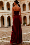 Burgundy Mermaid Sweetheart Long Holiday Party Dress