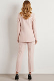 2 Piece Light Pink One Button Business Suits with Sleeves