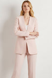2 Piece Light Pink One Button Business Suits with Sleeves