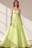 Black Sweetheart Ruched Tulle Ball Gown Prom Dress