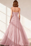 Black Sweetheart Ruched Tulle Ball Gown Prom Dress